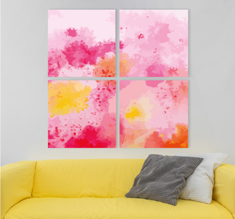 Canvas schilderij bloemen roze bloem abstract - TenStickers