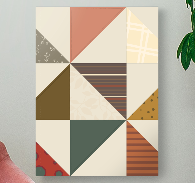 Canvas schilderij boeddha geometrisch patroon mozaïek - TenStickers