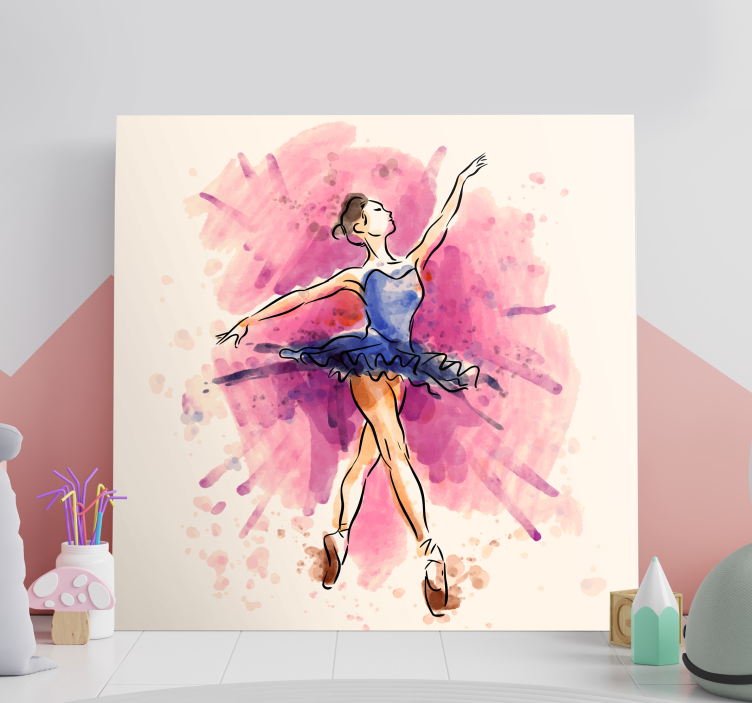Canvas schilderij dansers elegante balletuitvoering - TenStickers