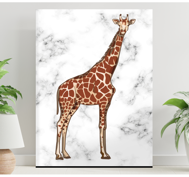 Canvas schilderij dieren giraffe staat trots - TenStickers