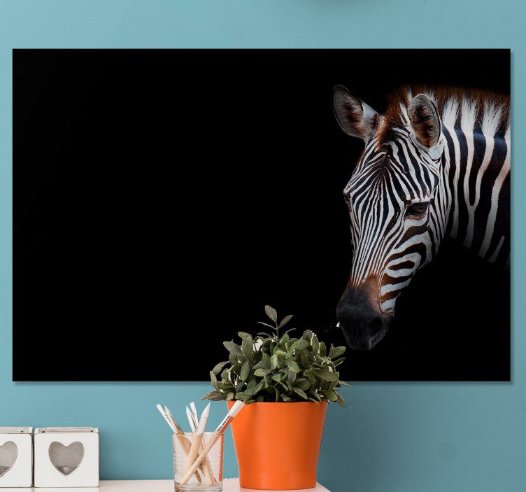 Canvas schilderij dieren zebra close-up - TenStickers