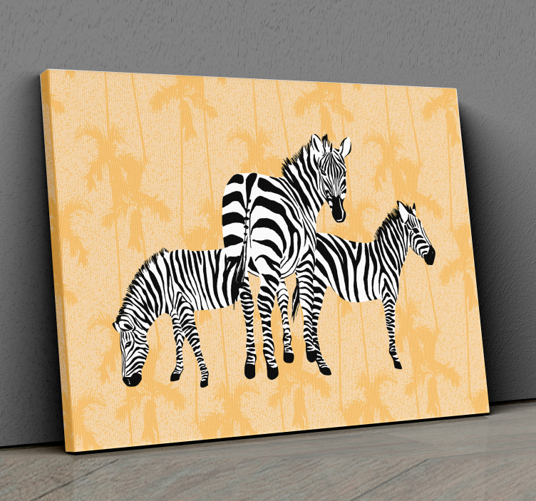 Canvas schilderij dieren zebra trio display - TenStickers