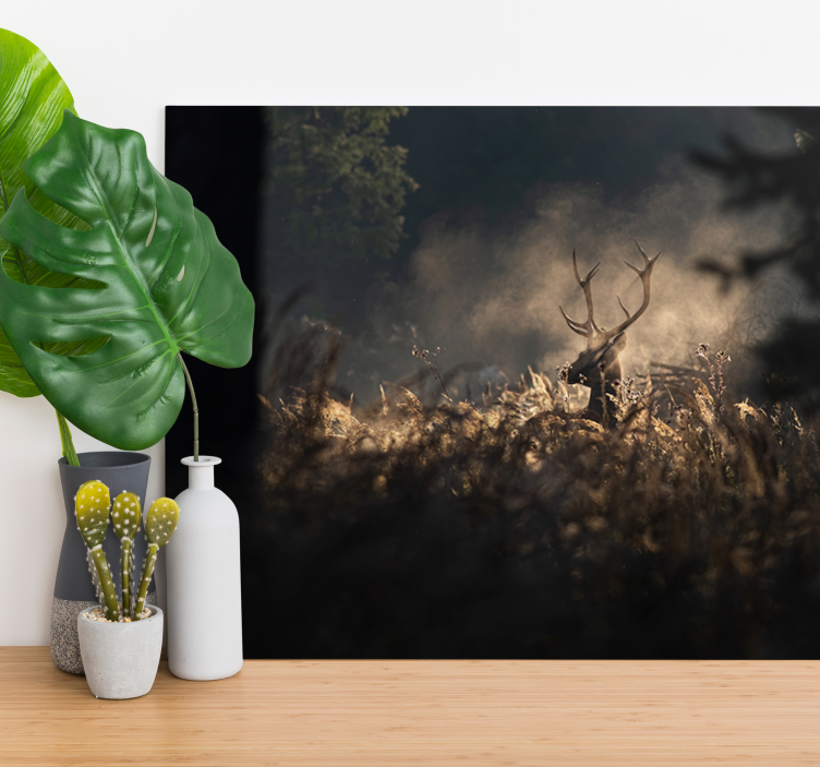 Canvas schilderij herten regal stag omlijning - TenStickers