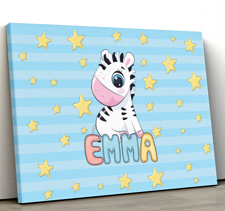 Canvas schilderij herten schattige zebra figuur - TenStickers