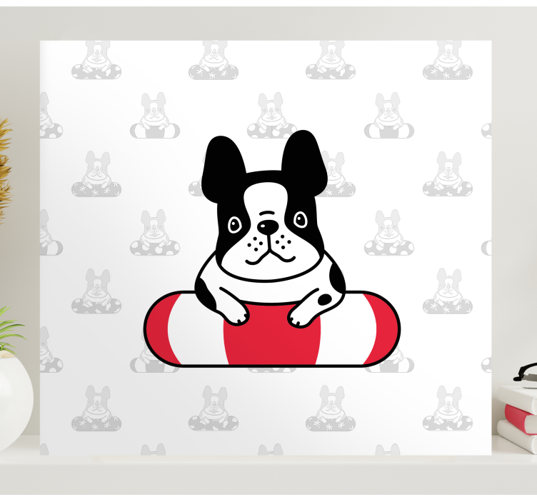 Canvas schilderij hond schattige franse bulldog - TenStickers