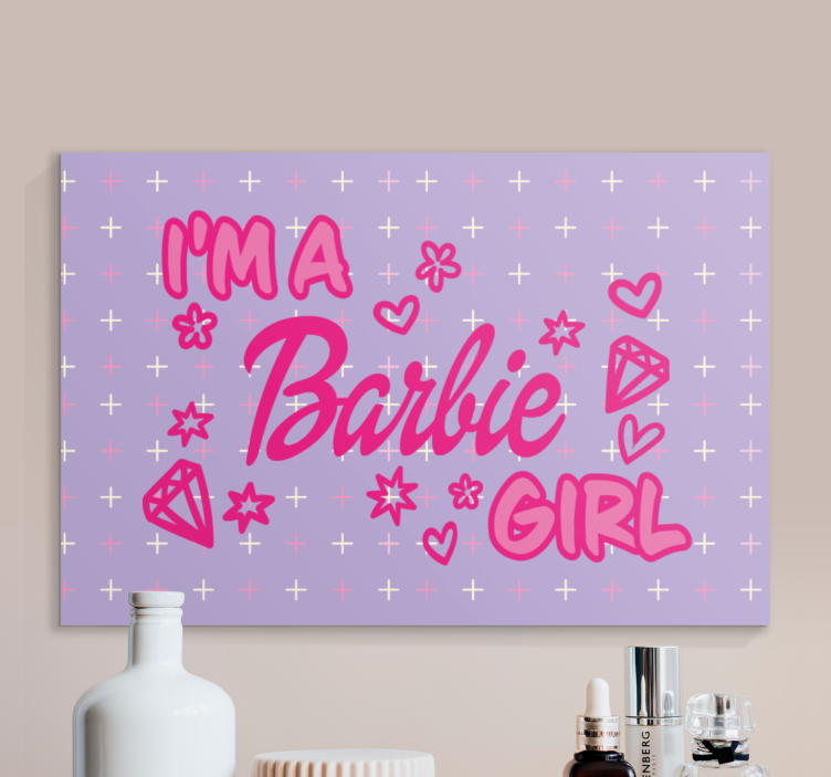Canvas schilderij jongeren barbie meisje quote - TenStickers
