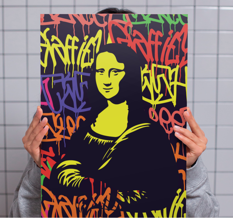 Canvas schilderij kunst mona lisa graffiti - TenStickers