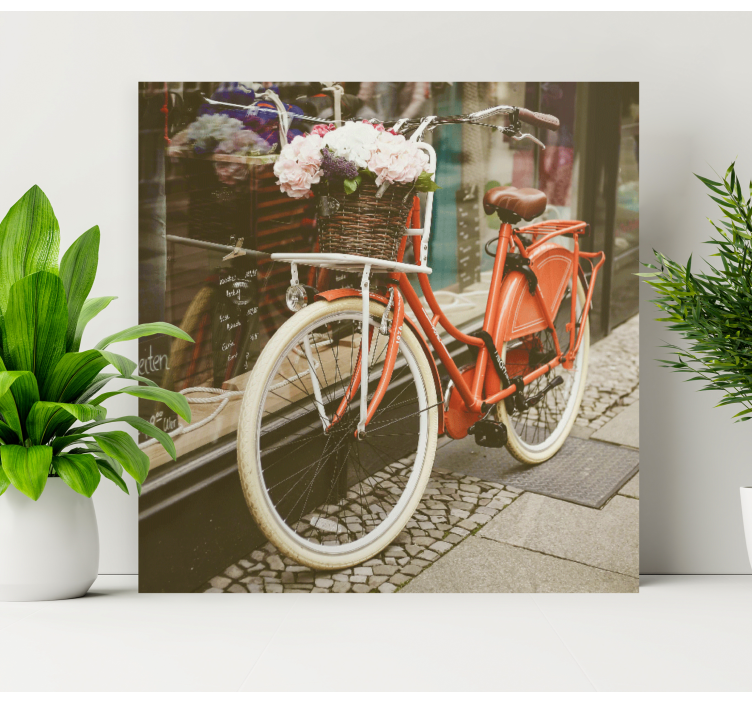 Canvas schilderij landen en steden fiets display - TenStickers