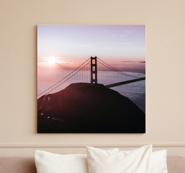 Canvas schilderij landen en steden golden gate span - TenStickers