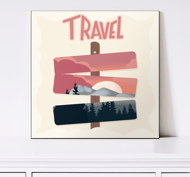 Canvas schilderij landen en steden reiswijzer - TenStickers