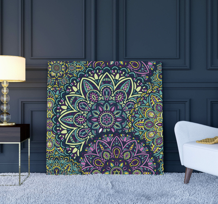 Canvas schilderij mandala complexe mandala illustratie - TenStickers