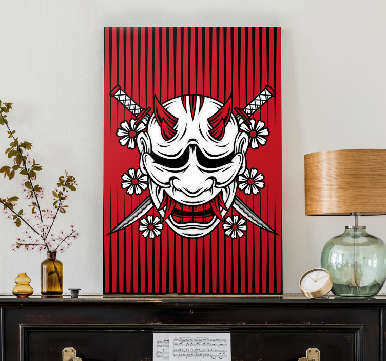 Canvas schilderij mandala demon mask kunst - TenStickers