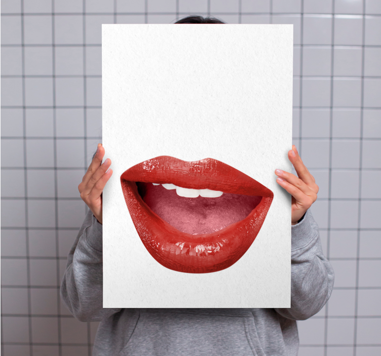 Canvas schilderij mensen en karakters lippenportret - TenStickers