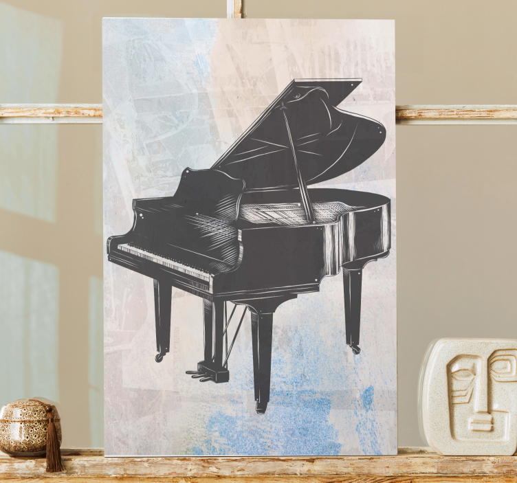 Canvas schilderij muziek grand piano stijl - TenStickers