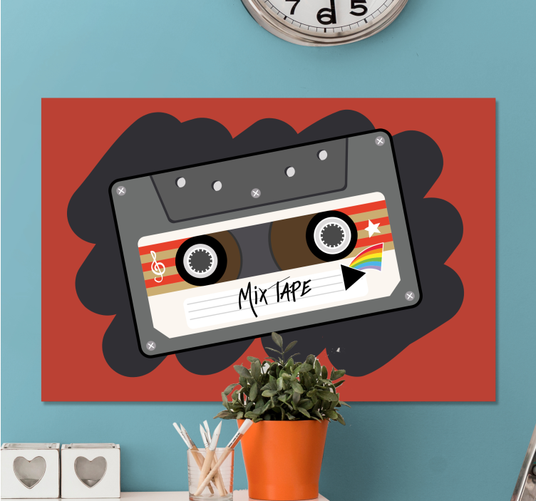 Canvas schilderij muziek retro mixtape ontwerp - TenStickers
