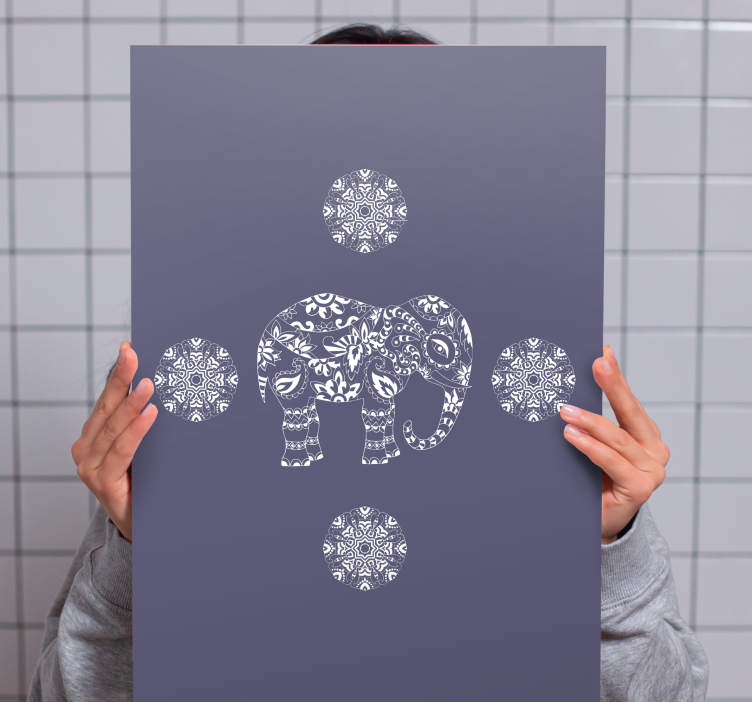 Canvas schilderij olifant decoratief olifantenmotief - TenStickers