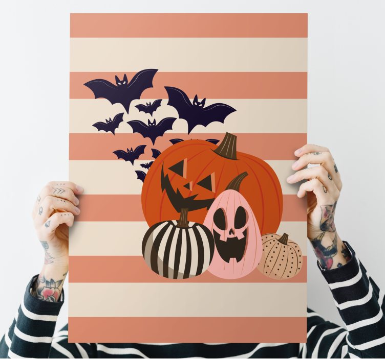 Canvas schilderij sport halloween pompoen verzameling - TenStickers