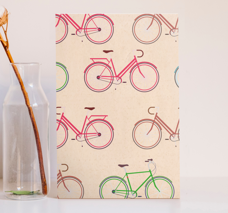 Canvas schilderij sport kleurrijke fietspatronen - TenStickers