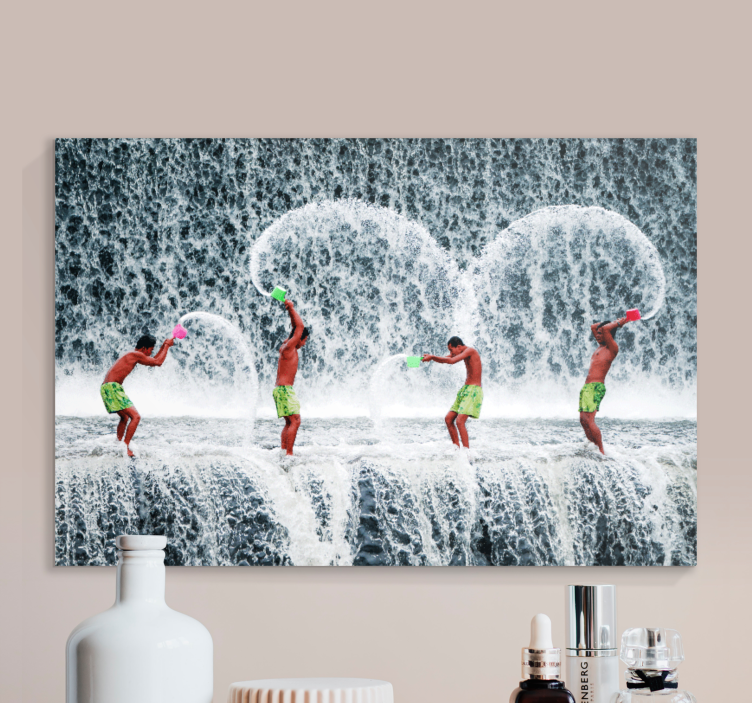 Canvas schilderij sport water splash spelen - TenStickers