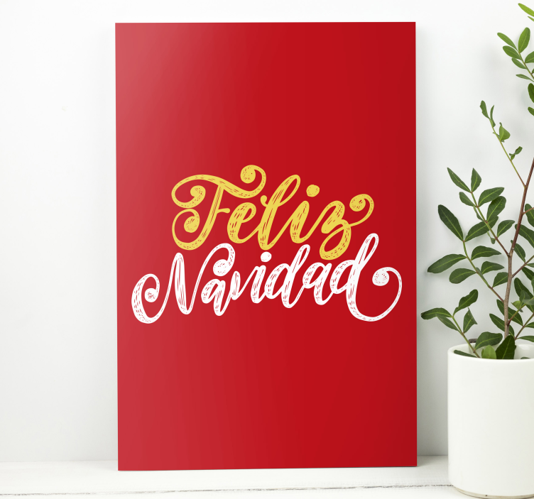 Canvas schilderij tekst feliz navidad groet - TenStickers