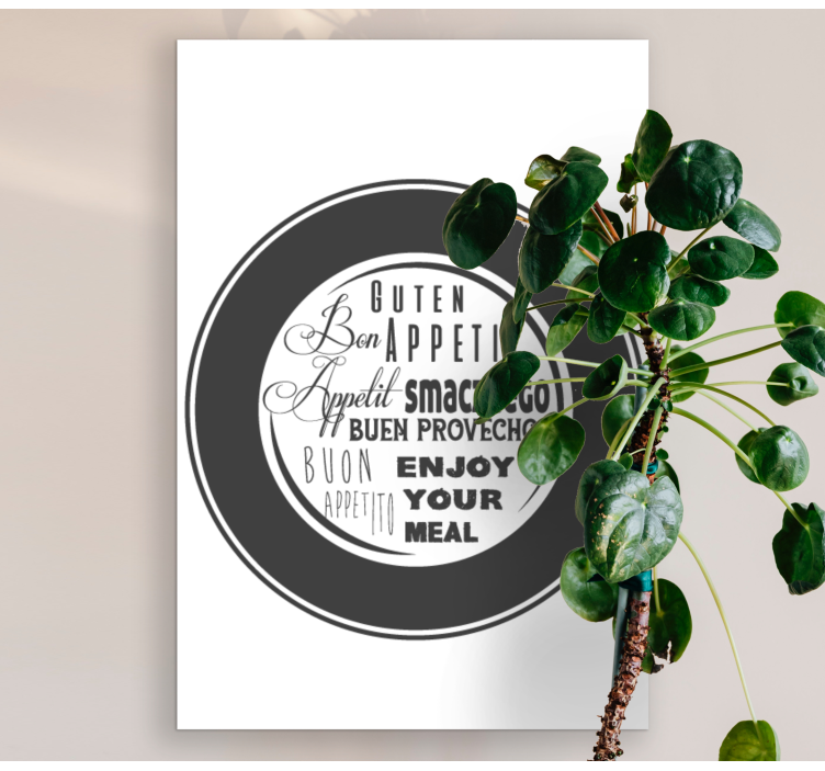 Canvas schilderij tekst geniet van uw maaltijd - TenStickers