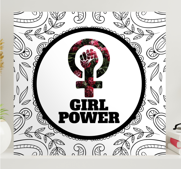 Canvas schilderij tekst girl power symbool - TenStickers
