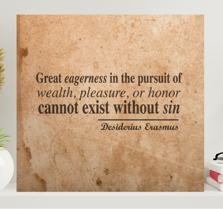 Canvas schilderij tekst verlangen en rijkdom - TenStickers