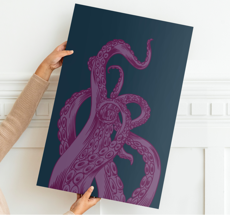 Canvas schilderij vis octopus tentakels design - TenStickers