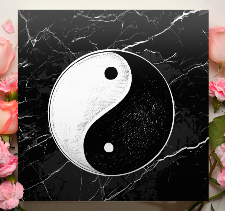 Canvas schilderij zen yin yang symbool - TenStickers