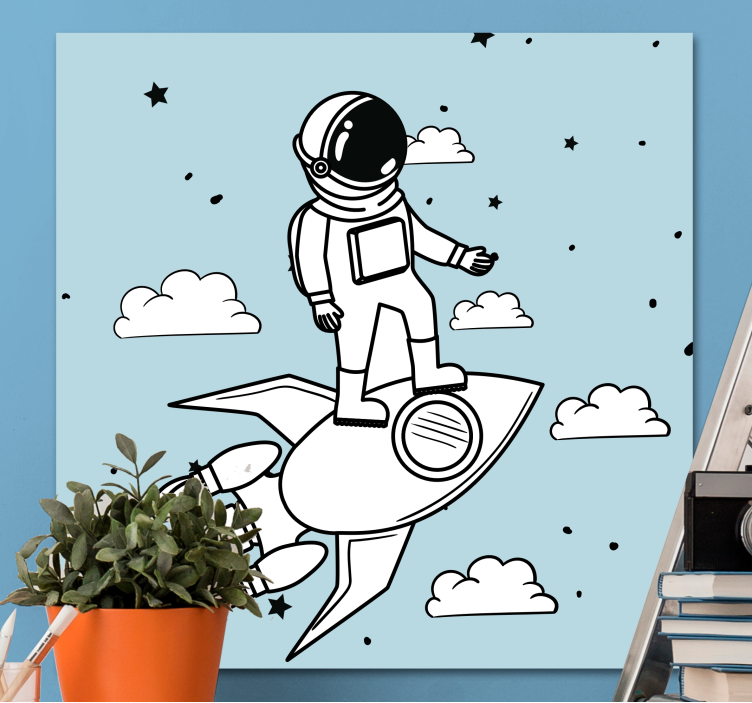 Canvas stilleven en fruit ruimteavontuur astronaut - TenStickers