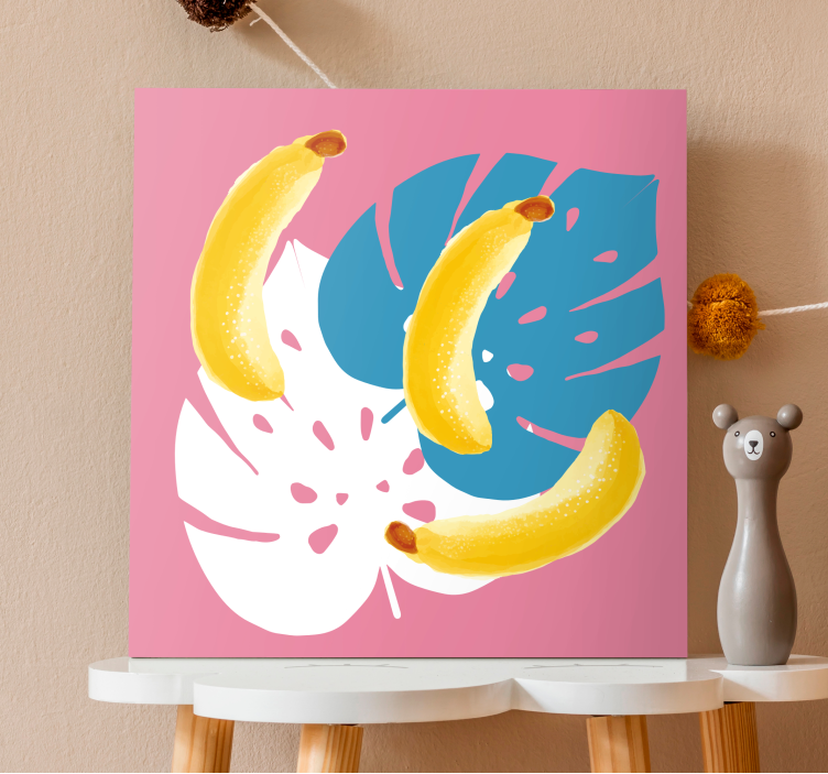 Canvas stilleven en fruit tropische bananen display - TenStickers