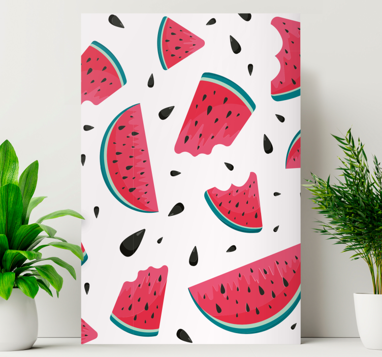Canvas stilleven en fruit verfrissende watermeloen schijf - TenStickers