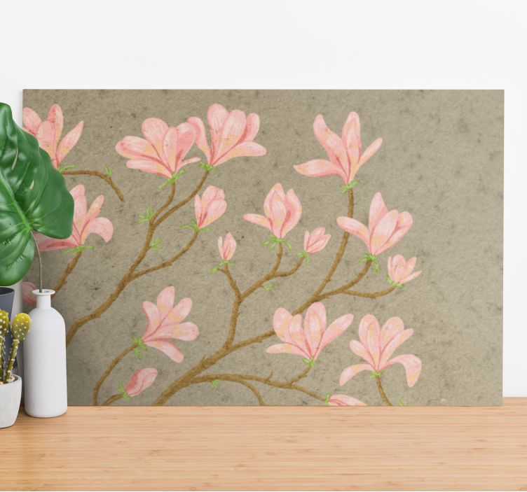 Delicate roze bloemen Canvas bloem en plant - TenStickers