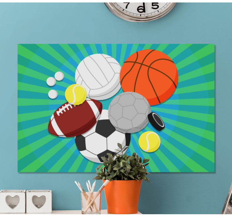 Diverse sportballen Canvas schilderij sport - TenStickers