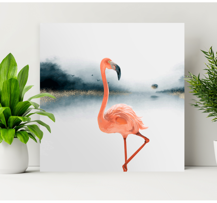Elegante flamingo Canvas landschap - TenStickers