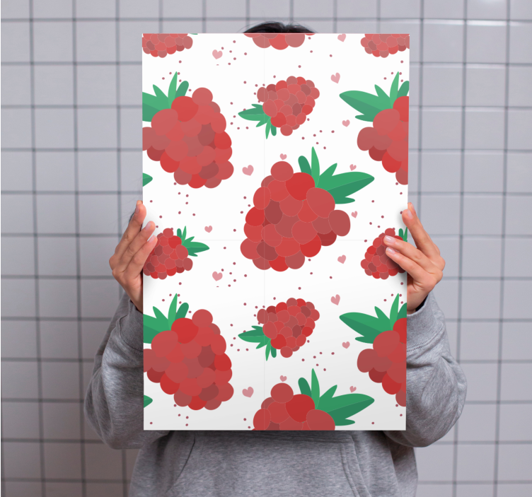Frambozen genot Canvas stilleven en fruit - TenStickers