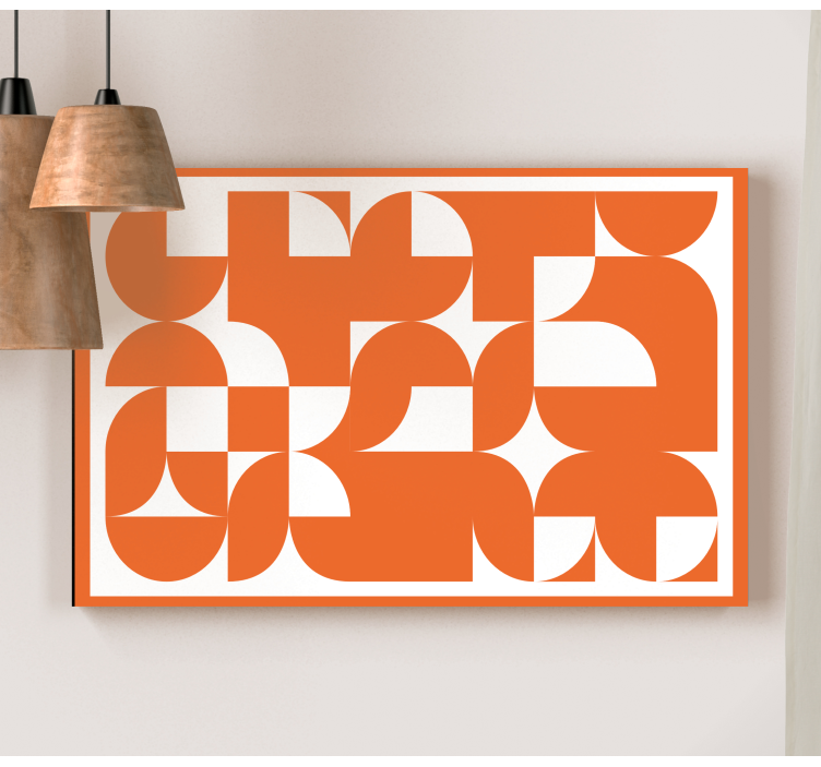 Geometrische canvas schilderij Oranje abstract kunstpatroon - TenStickers