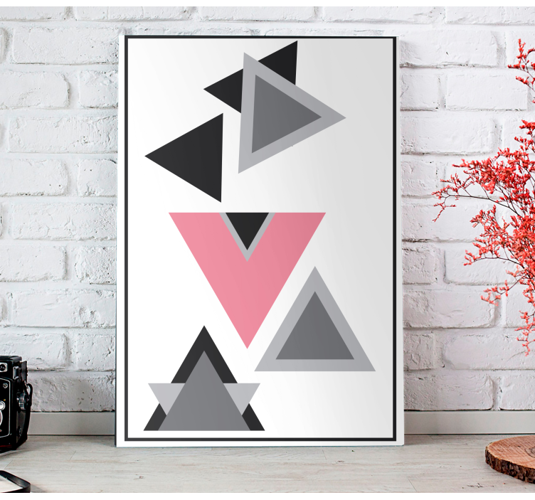 Geometrische canvas schilderij abstract driehoek arrangement - TenStickers