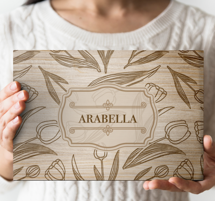 Gepersonaliseerde canvas schilderij hout tulpen - TenStickers