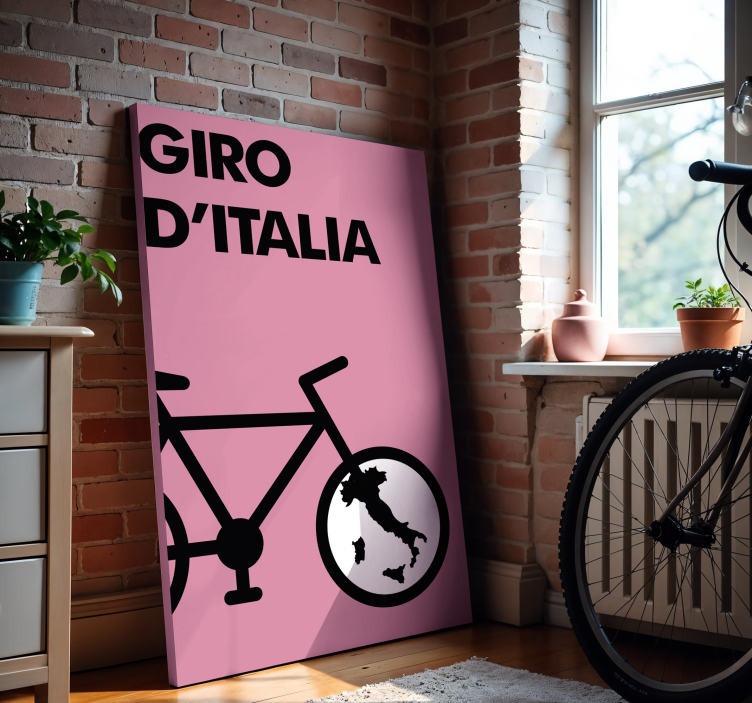 Icoon van giro d'italia Canvas schilderij sport - TenStickers