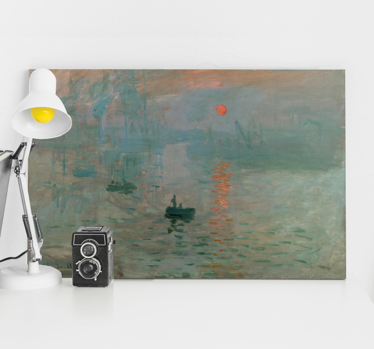 Impressie Sunrise van Monet schilderij kunst - TenStickers