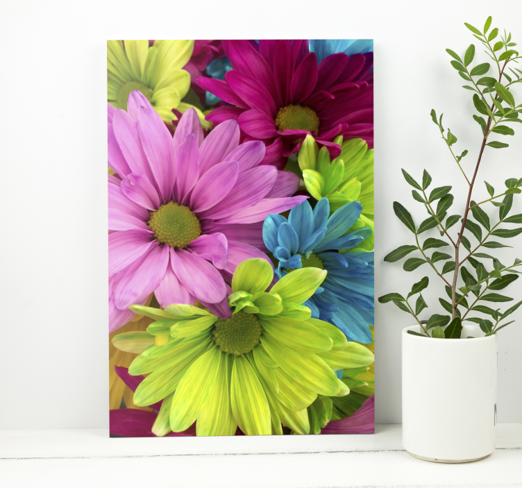 Kleurrijke bloemen kunst canvas - TenStickers