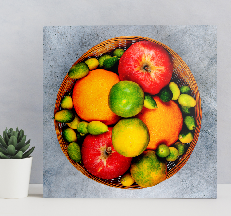 Levendige fruitmand Canvas stilleven en fruit - TenStickers