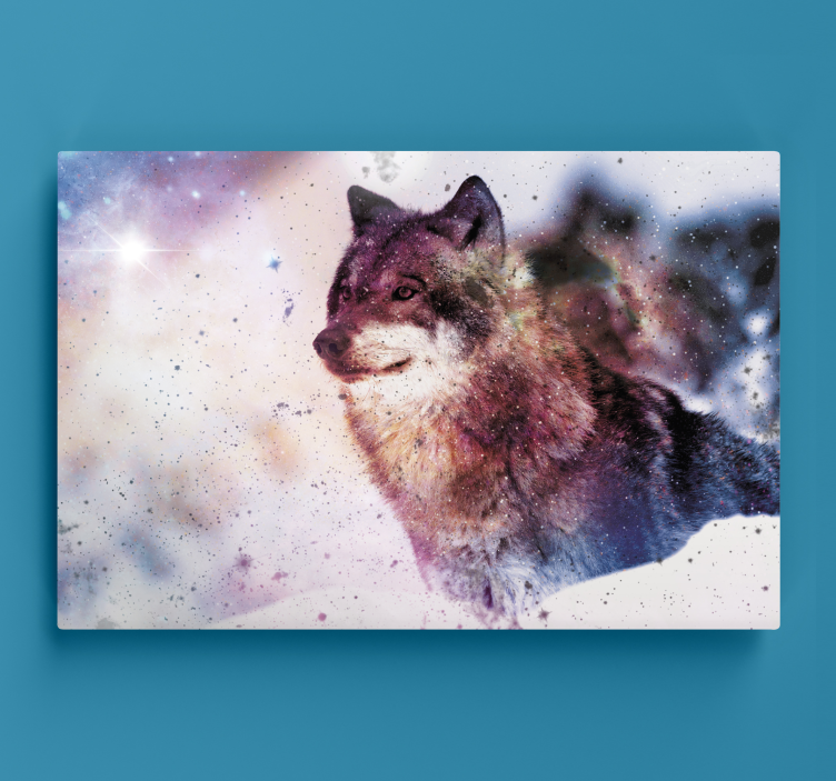 Majestueus wolvenportret Canvas schilderij hond - TenStickers