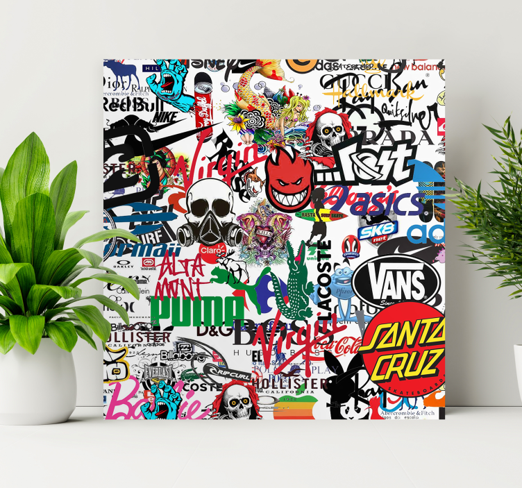 Modern merk logo's canvas schilderij  - TenStickers