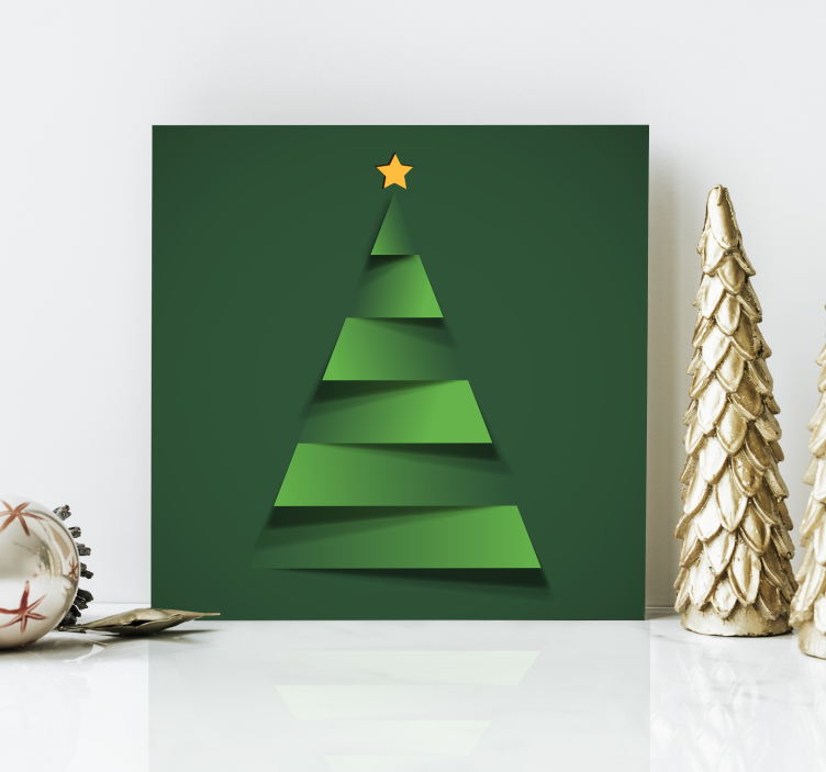 Moderne kerstboom Canvas schilderij kerst - TenStickers