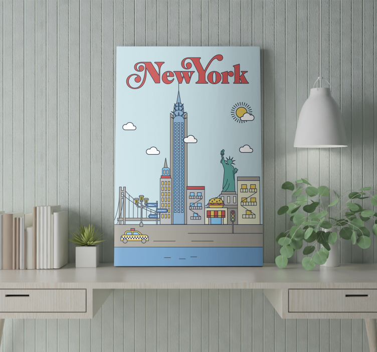 New York canvas schilderij bezienswaardigheden - TenStickers