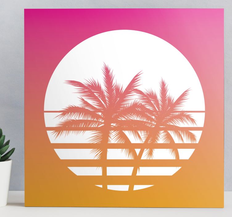 Ornament canvas schilder tropische zonsondergang schaduw - TenStickers