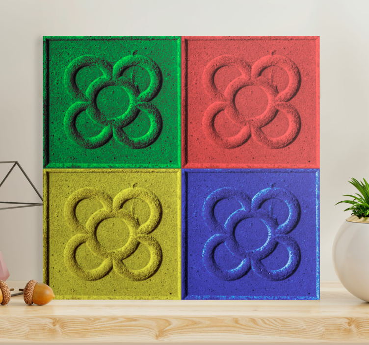 Pop art kleurrijke tegels collage canvas  - TenStickers