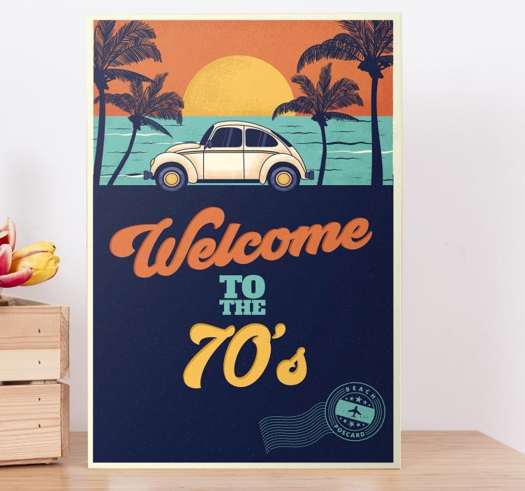 Retro strandposter Vintage canvas schilderij - TenStickers